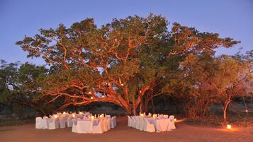Outdoor banquet area