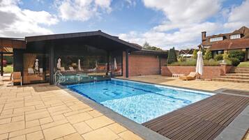 Indoor pool, outdoor pool, open 7:00 AM to 8:00 PM, pool umbrellas