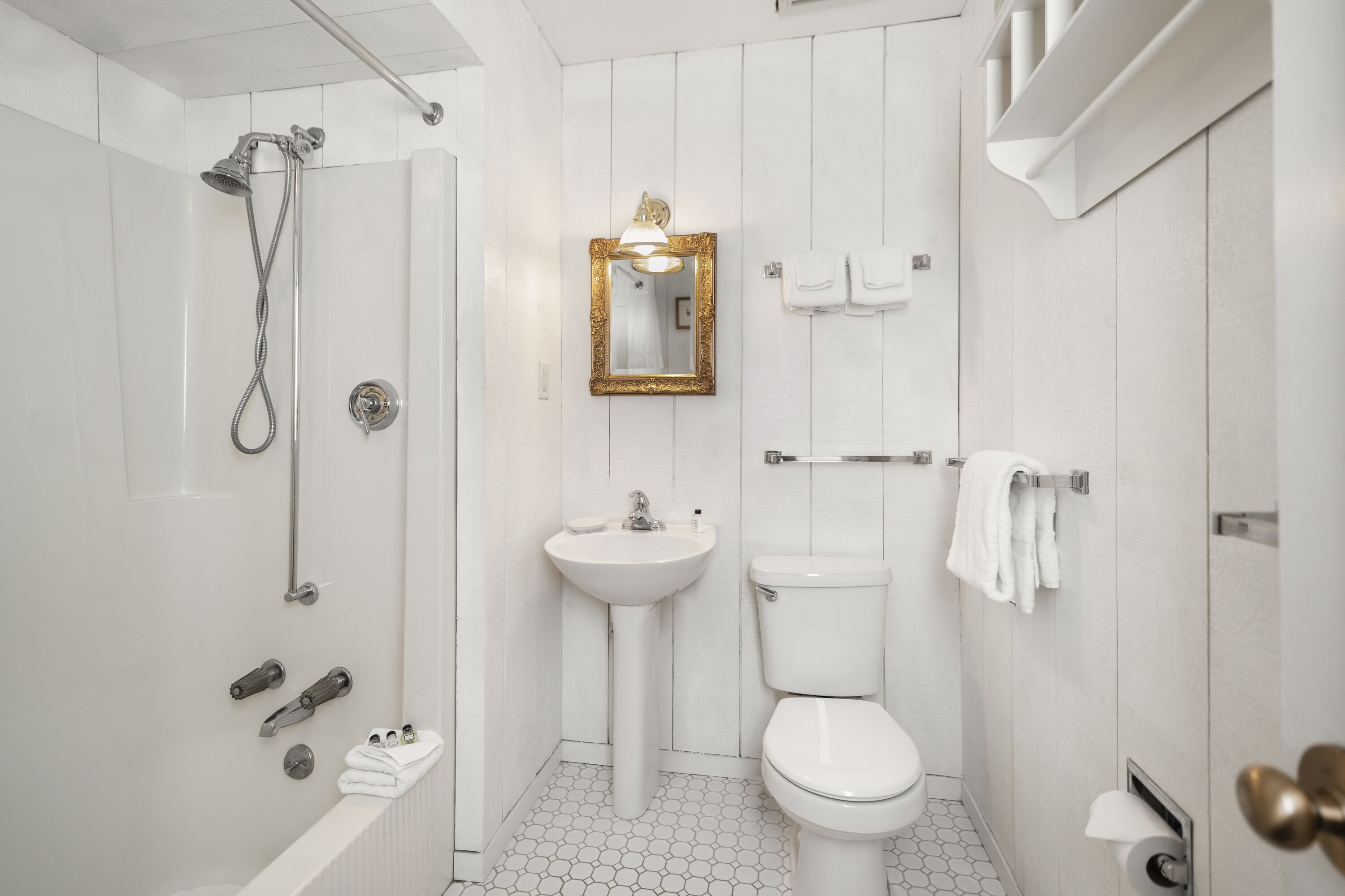 free toiletries, hair dryer, towels