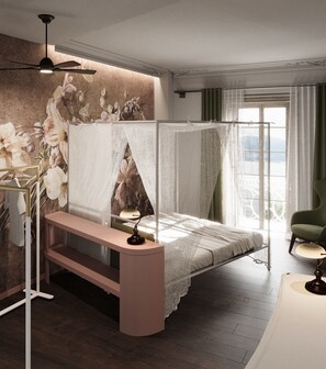 Down comforters, minibar, in-room safe, desk