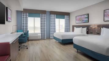 In-room safe, desk, laptop workspace, blackout drapes