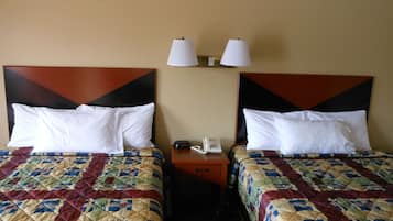 Premium bedding, down comforters, desk, laptop workspace