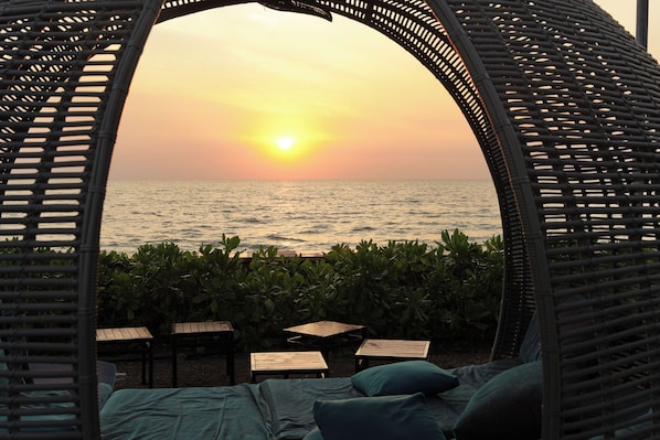 Accommodatie ligt op het strand