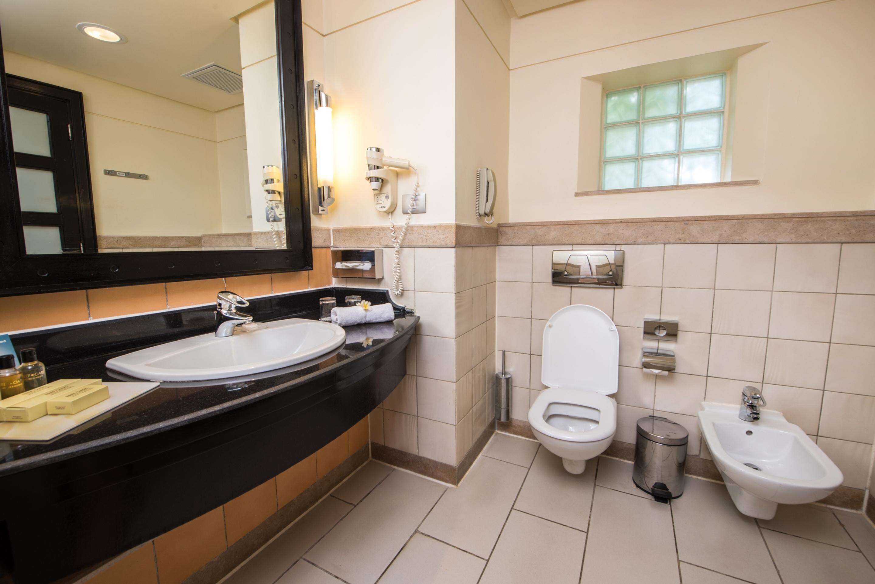premium room | bathroom | free toiletries, hair dryer, bidet, towels