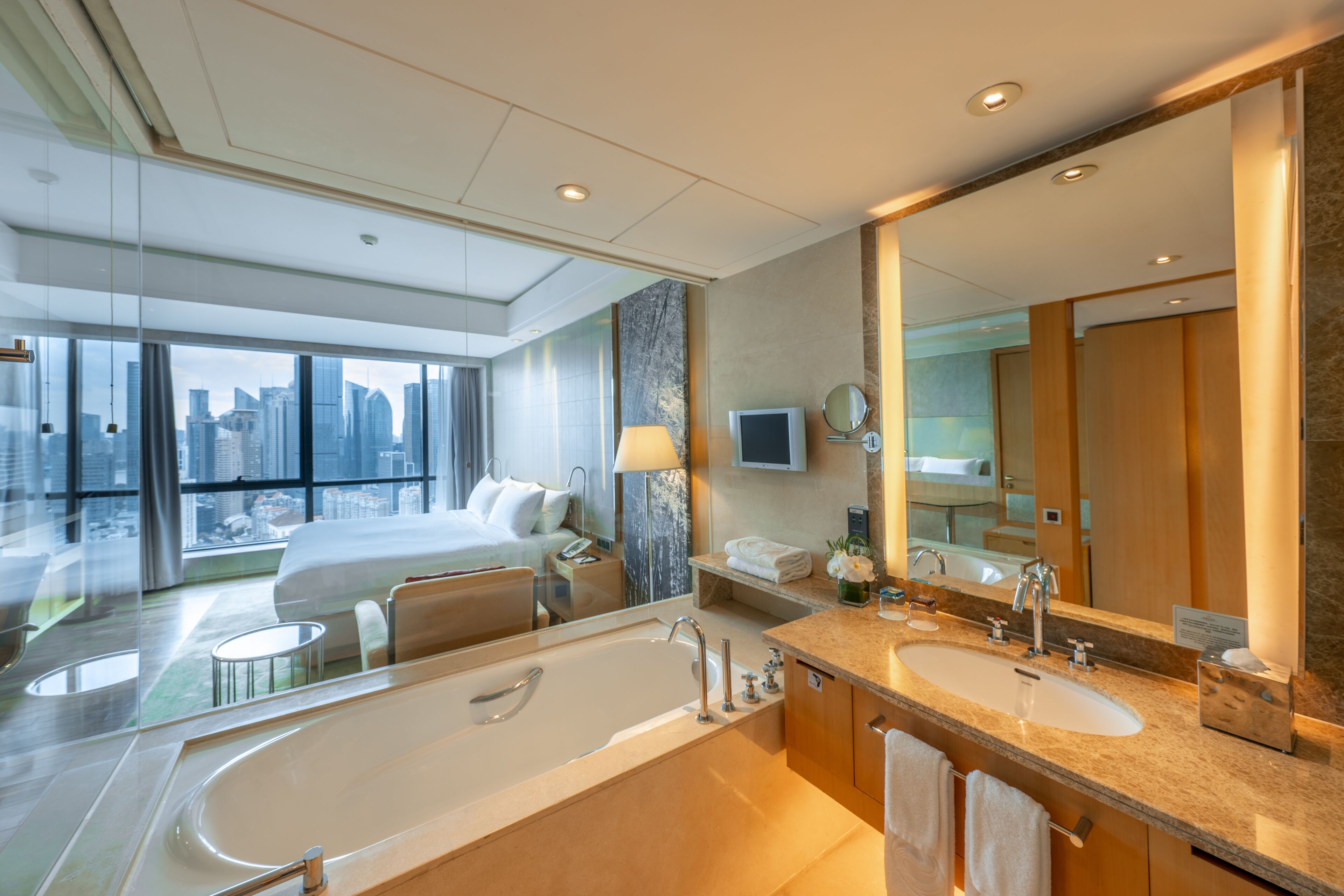 executive room | bathroom | separate bathtub and shower, free toiletries, hair dryer, bathrobes