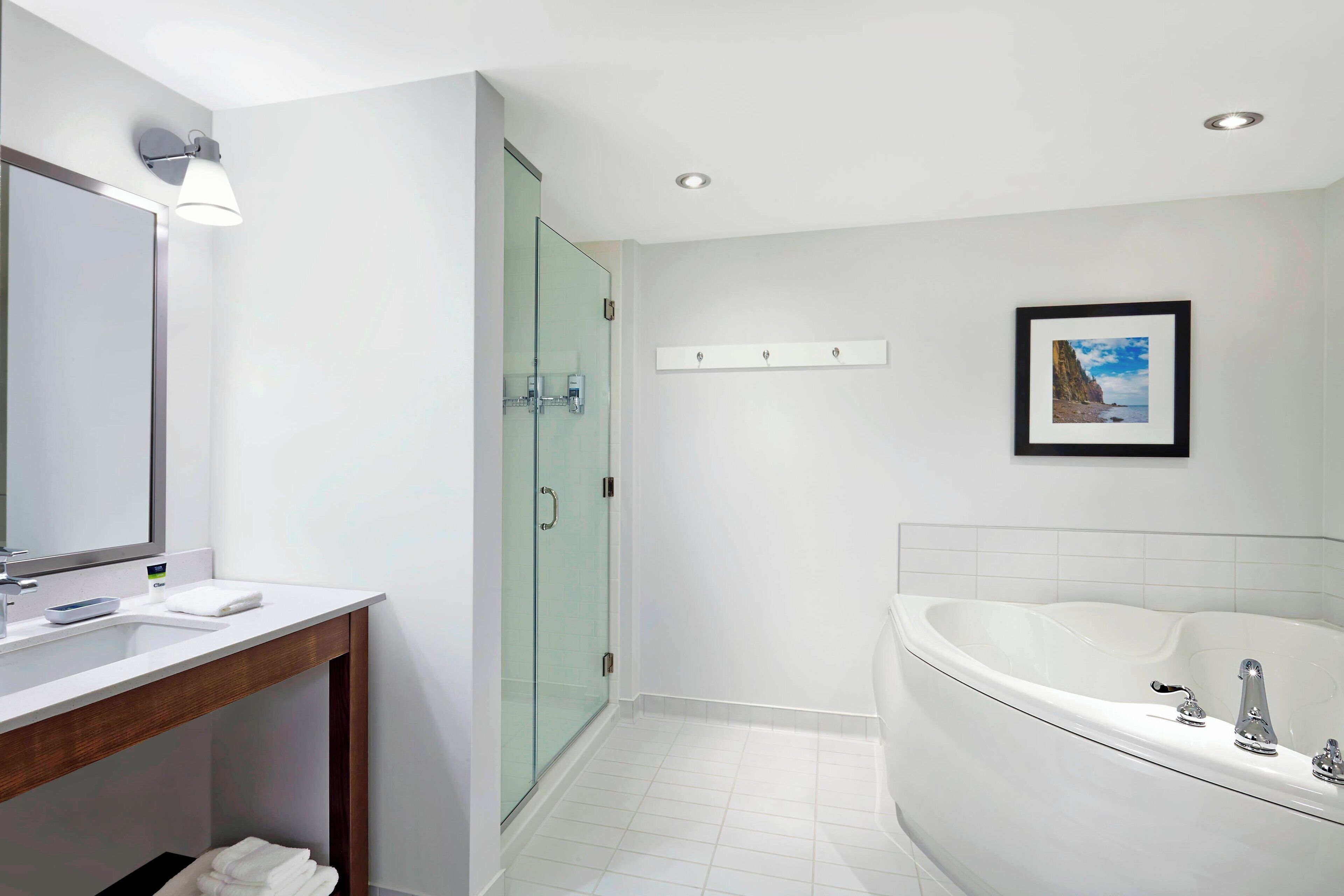 suite, 1 king bed with sofa bed | bathroom | combined shower/bathtub, free toiletries, hair dryer, towels