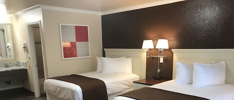 Standard Room, 2 Queen Beds | Desk, blackout curtains, iron/ironing board, rollaway beds
