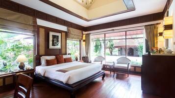 Villa Deluxe, alberca privada | Ropa de cama de alta calidad, camas Select Comfort y minibar