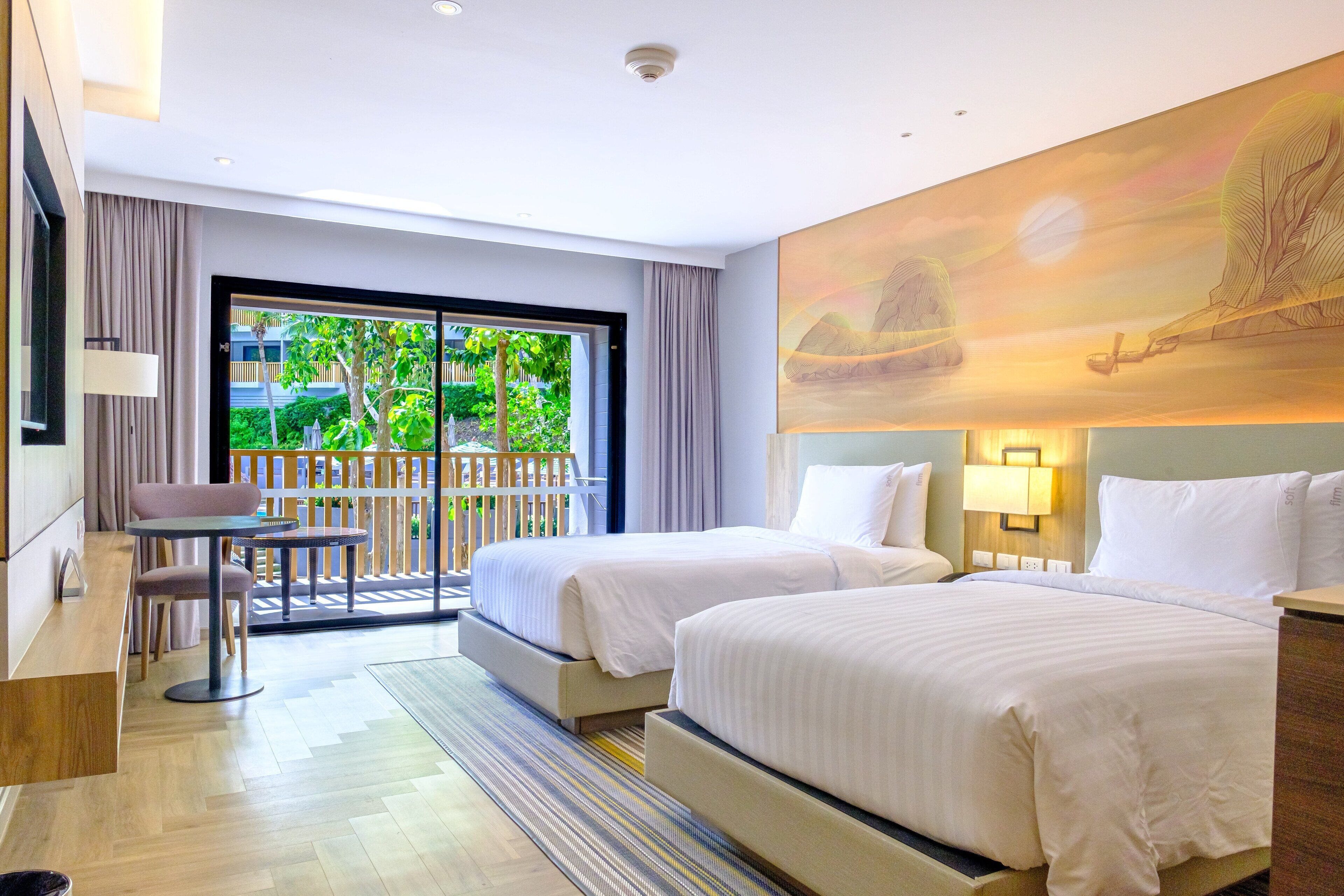 Premium Room, 2 Twin Beds, Balcony (Water Play View) | 1 bedroom, premium bedding, memory foam beds, minibar