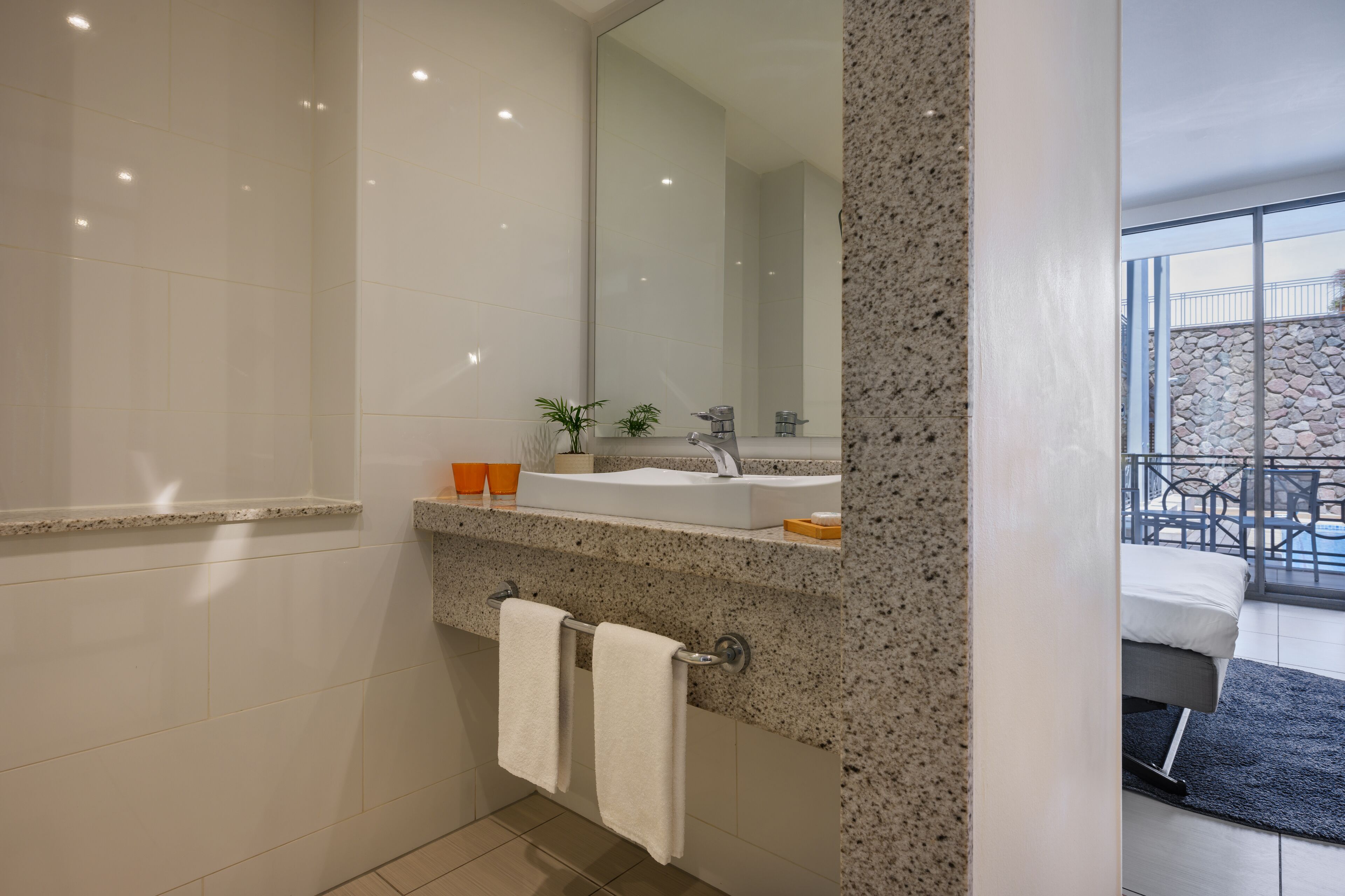 family room (water front pv) | bathroom | designer toiletries, hair dryer, towels