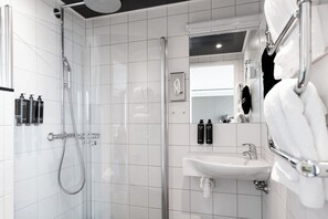 Premium Room Balcony | Bathroom | Shower, rainfall showerhead, eco-friendly toiletries, hair dryer