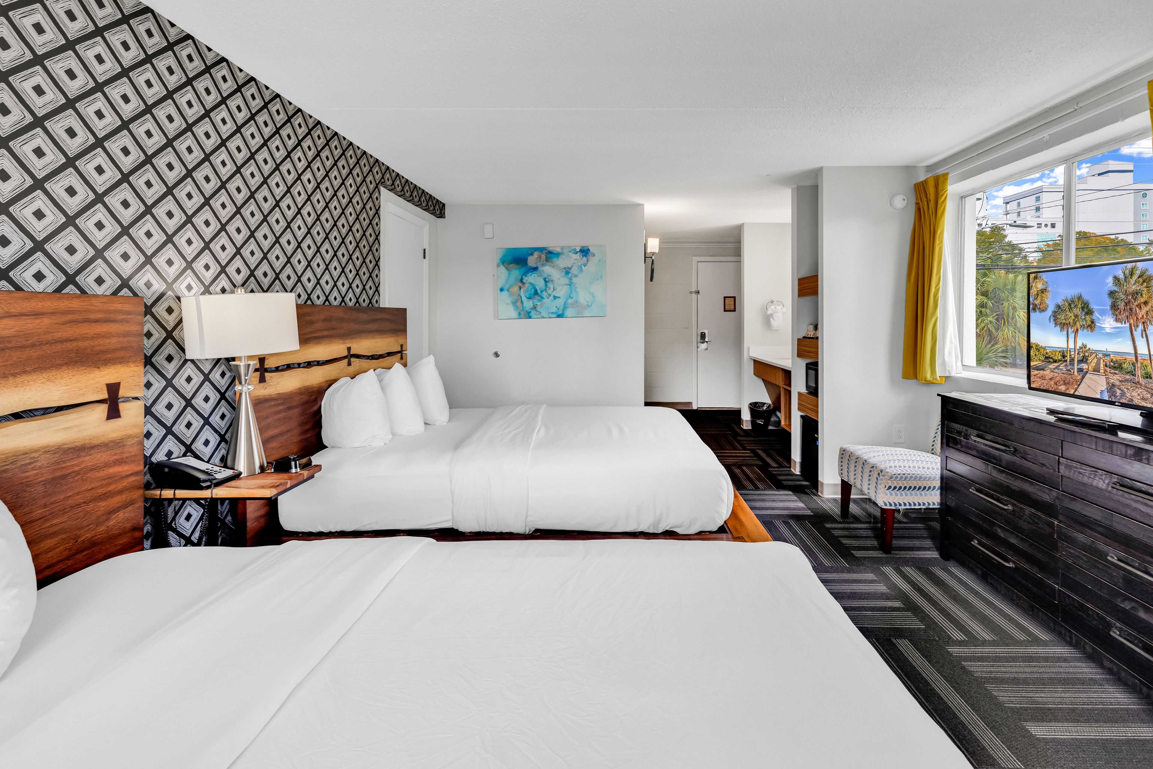 Blackout drapes, iron/ironing board, WiFi (free), bed sheets