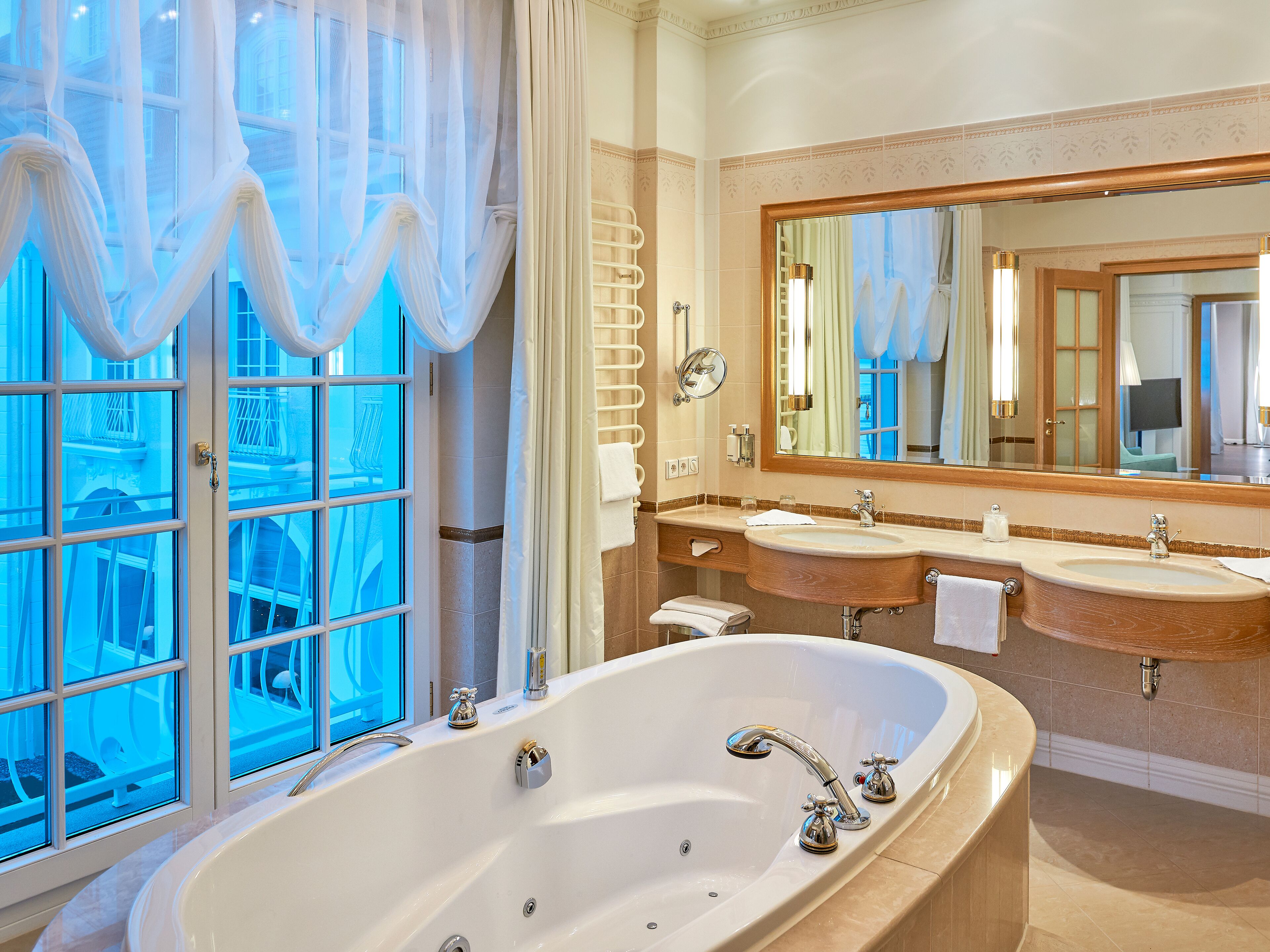 free toiletries, hair dryer, bathrobes, slippers