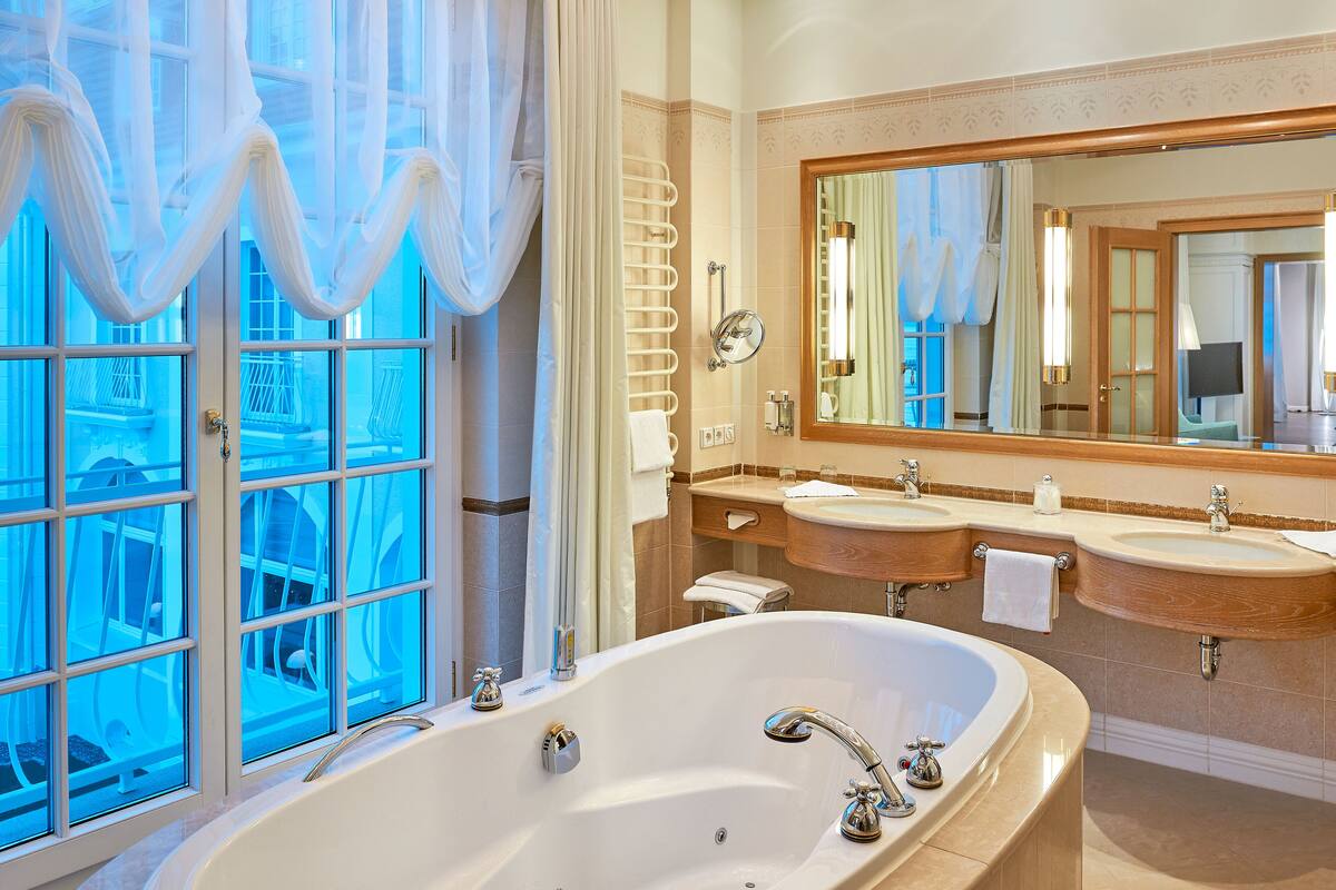 free toiletries, hair dryer, bathrobes, slippers