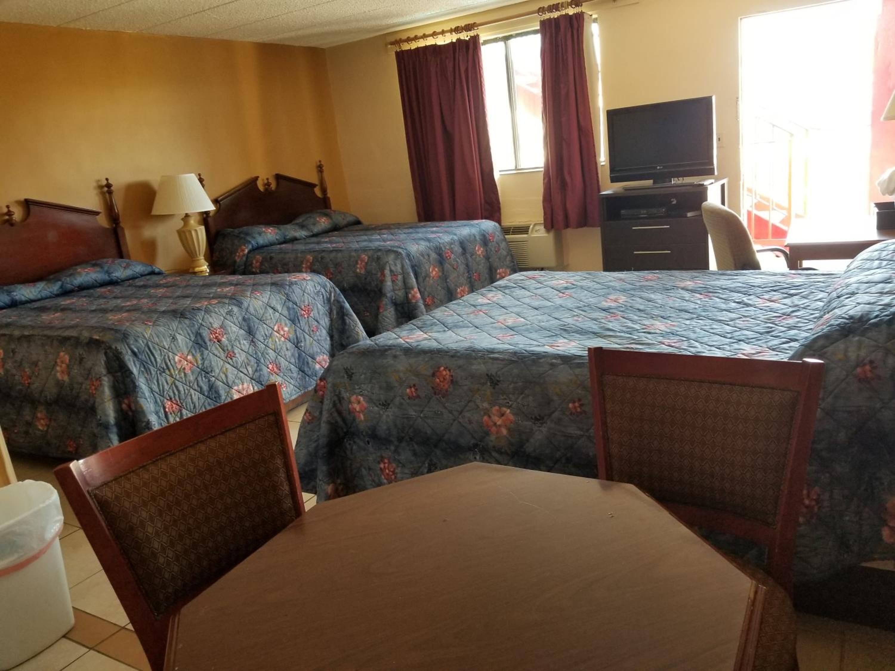 1 bedroom, desk, blackout curtains, iron/ironing board