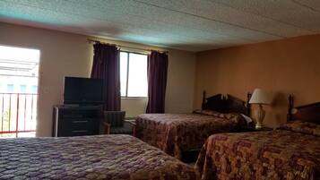 1 bedroom, desk, blackout curtains, iron/ironing board