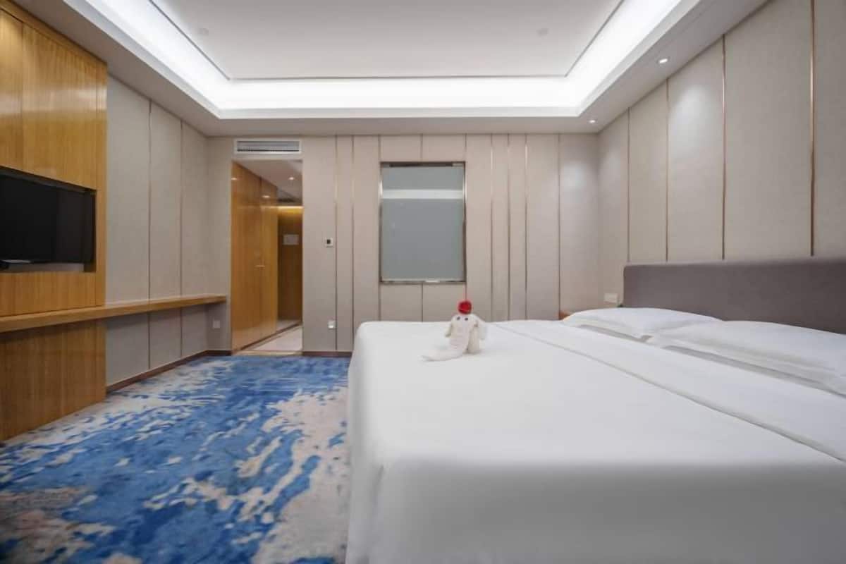 Een minibar, een kluis op de kamer