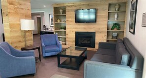 45-inch flat-screen TV with cable channels, TV