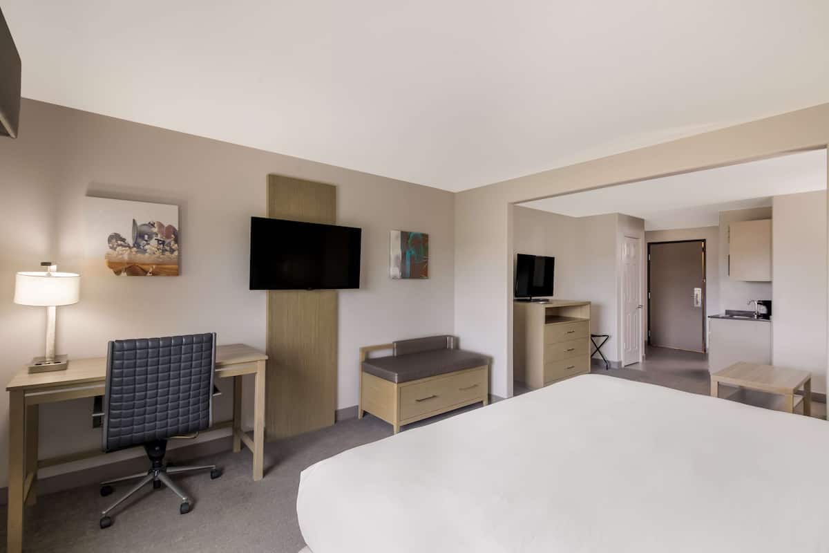 Suite, 1 King Bed with Sofa bed, Non Smoking, Refrigerator & Microwave (with Sofabed) | Down comforters, pillowtop beds, desk, laptop workspace