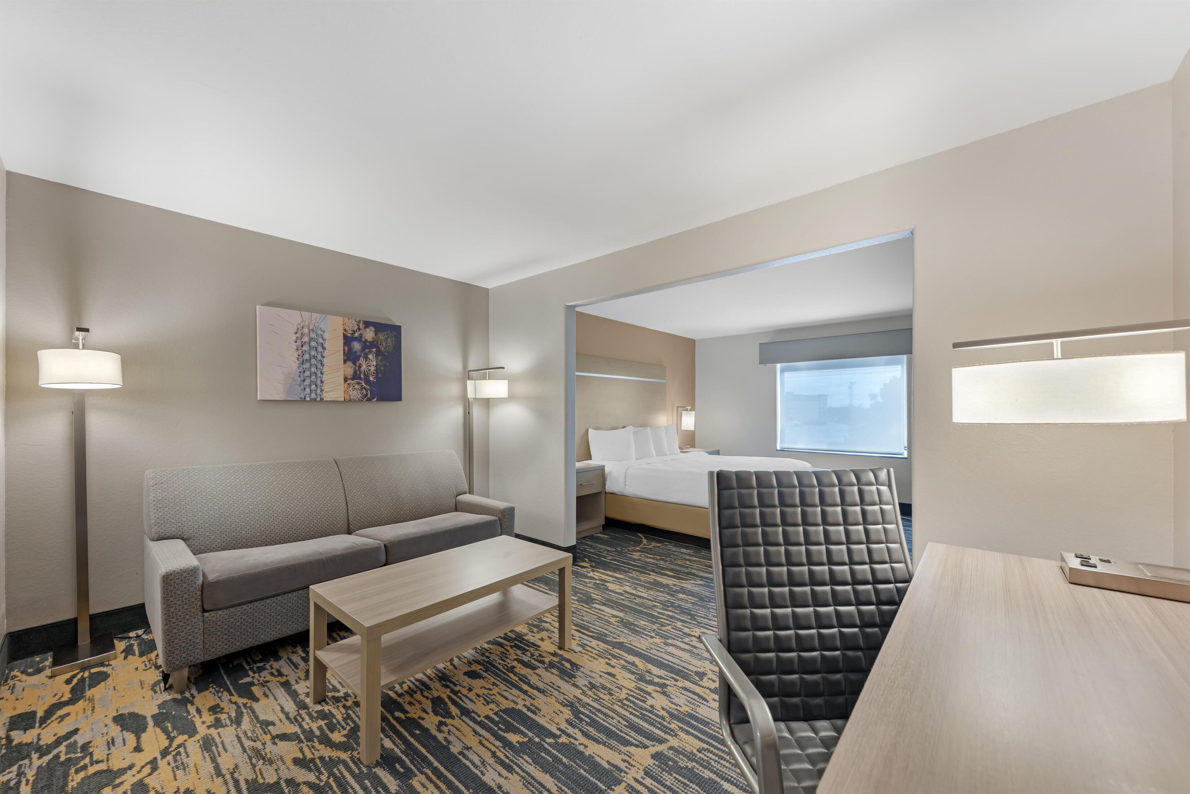 Phòng Tiêu chuẩn, 1 giường cỡ king, phù hợp cho người khuyết tật (Walk-in Shower;with Sofabed) | Chăn bông, nệm có lớp đệm bông, bàn 