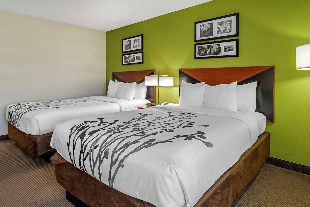 Premium bedding, desk, iron/ironing board, free cribs/infant beds