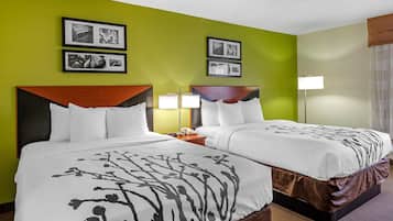 Standard Room, 2 Queen Beds, Non Smoking | Premium bedding, desk, iron/ironing board, free cribs/infant beds