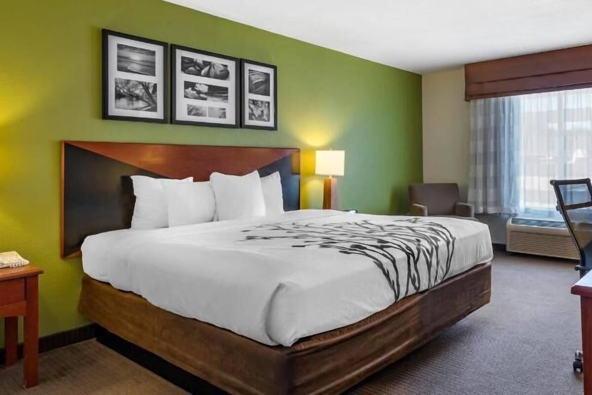 Premium bedding, desk, iron/ironing board, free cribs/infant beds