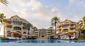 2 outdoor pools, pool umbrellas, pool loungers