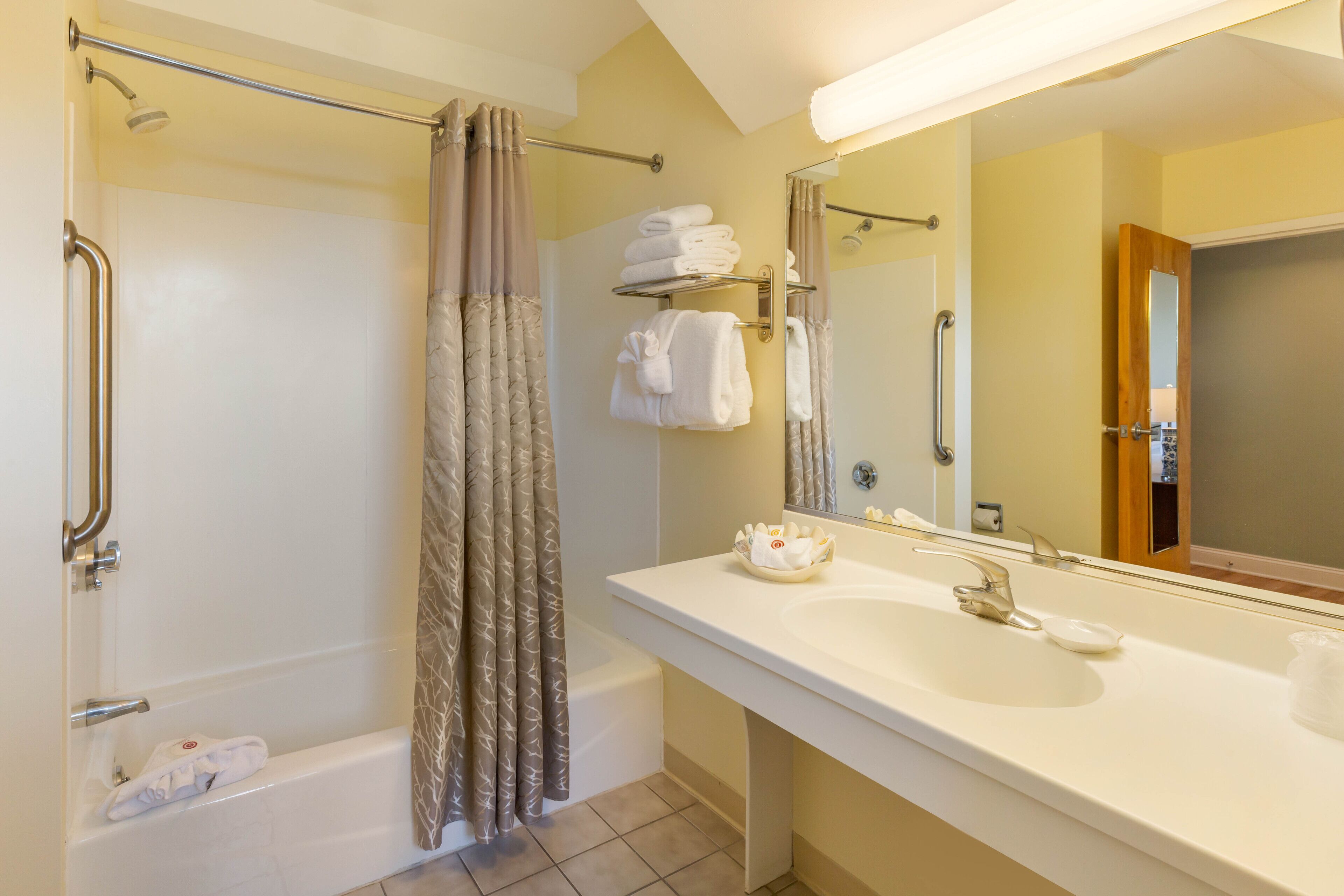 free toiletries, hair dryer, bathrobes, towels