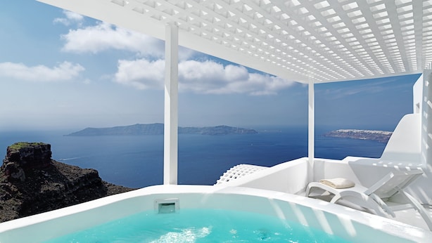 Suite, vistas al mar (outdoor Jetted Tub) | Sábanas de algodón egipcio y ropa de cama de alta calidad