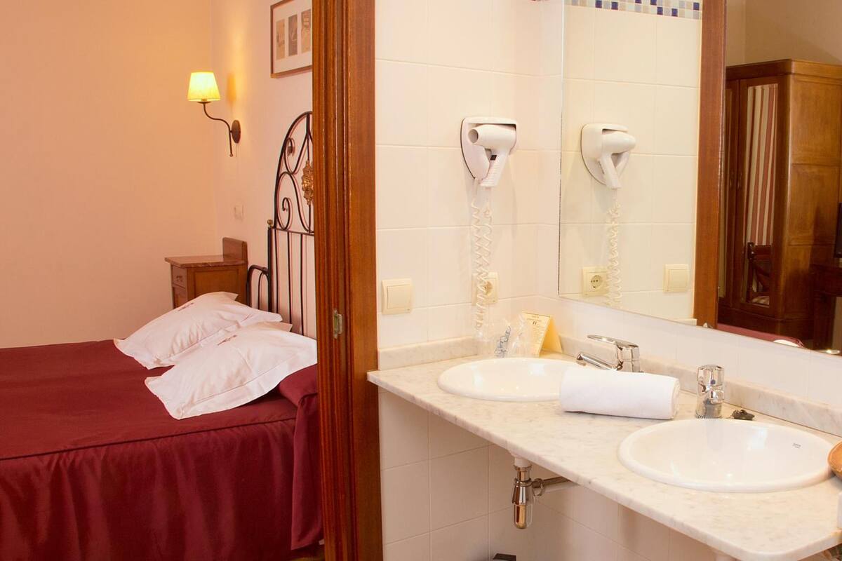 free toiletries, hair dryer, bidet, towels