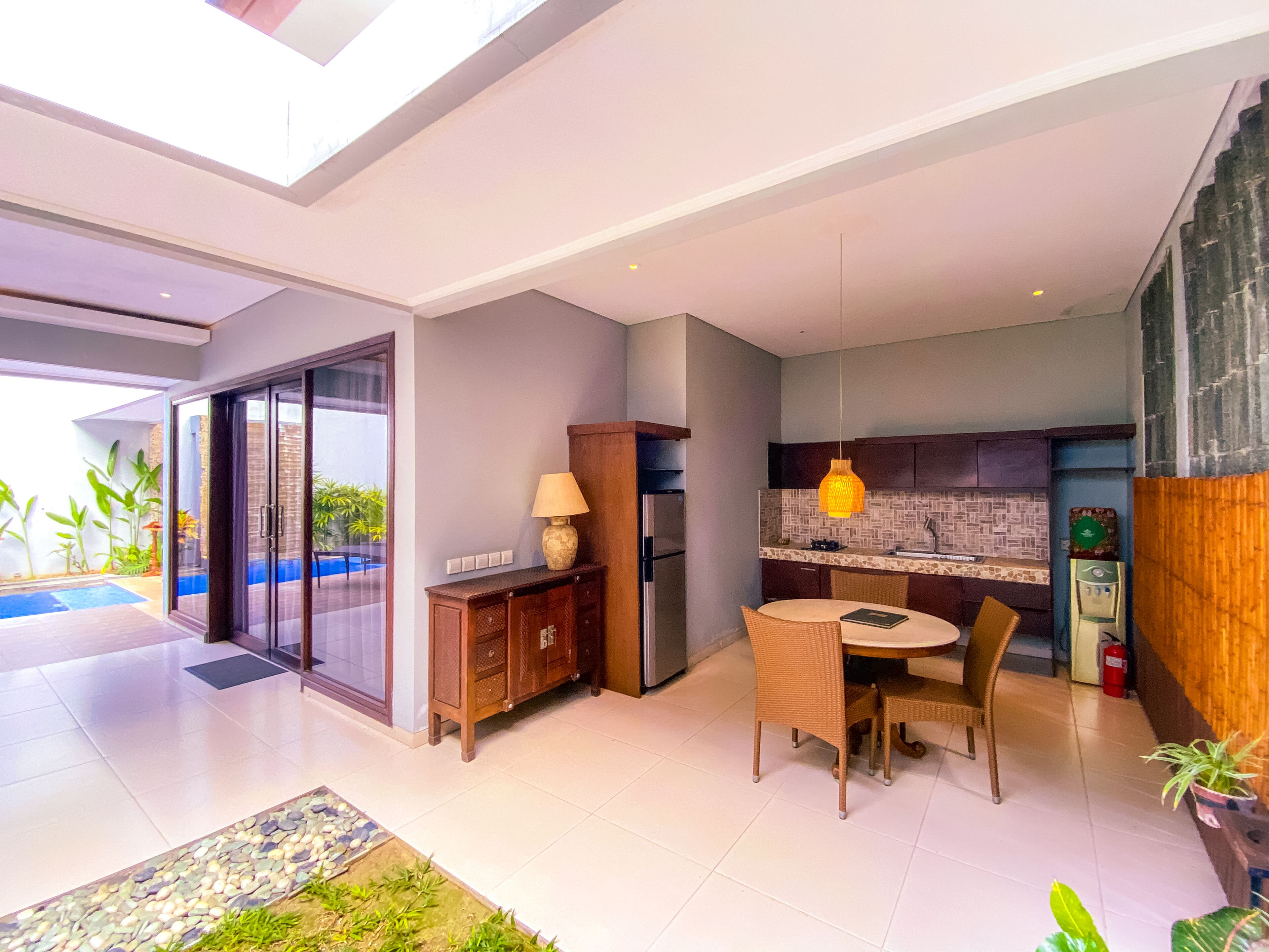 deluxe villa, private pool | living area | 32-inch led tv with satellite channels, tv