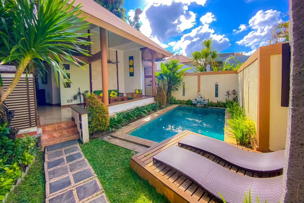 Villa, 3 Bedrooms, Private Pool | Premium bedding, in-room safe, desk, blackout drapes
