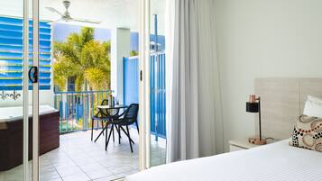 Blackout curtains, iron/ironing board, bed sheets