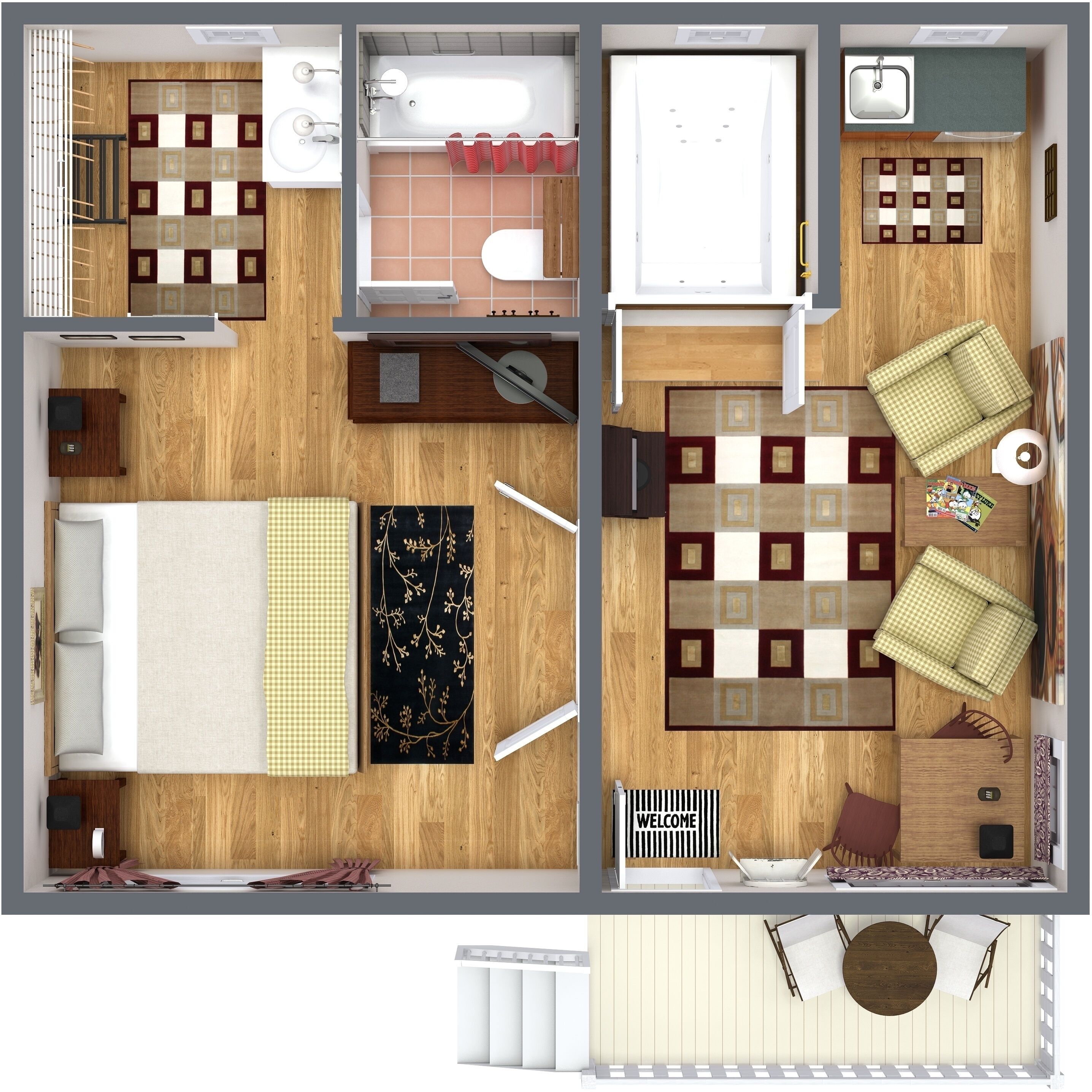 king cottage jacuzzi - not pet friendly | 1 bedroom, desk, iron/ironing board, free wifi