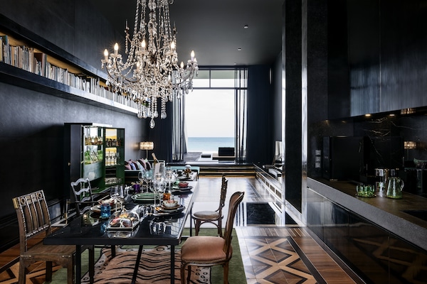 Breakfast, lunch, dinner served; international cuisine, beach views