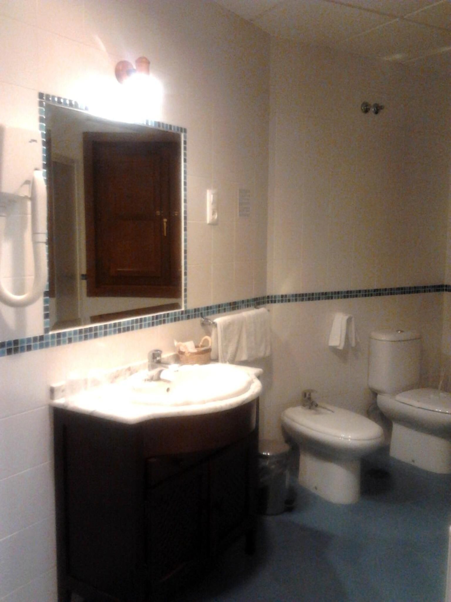 free toiletries, hair dryer, towels