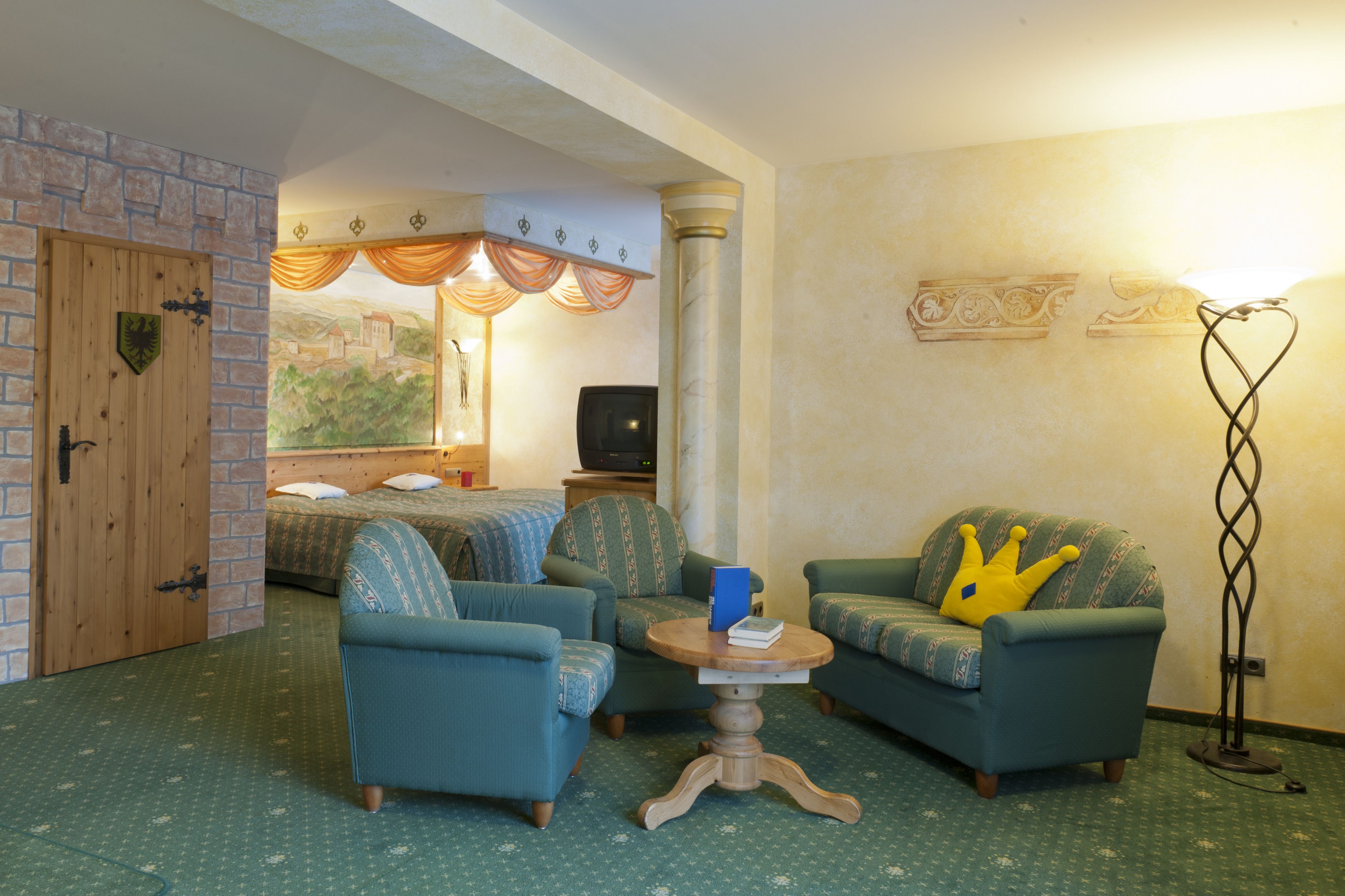 suite | living area | 28-inch tv with cable channels