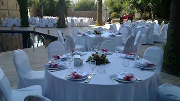 Outdoor banquet area