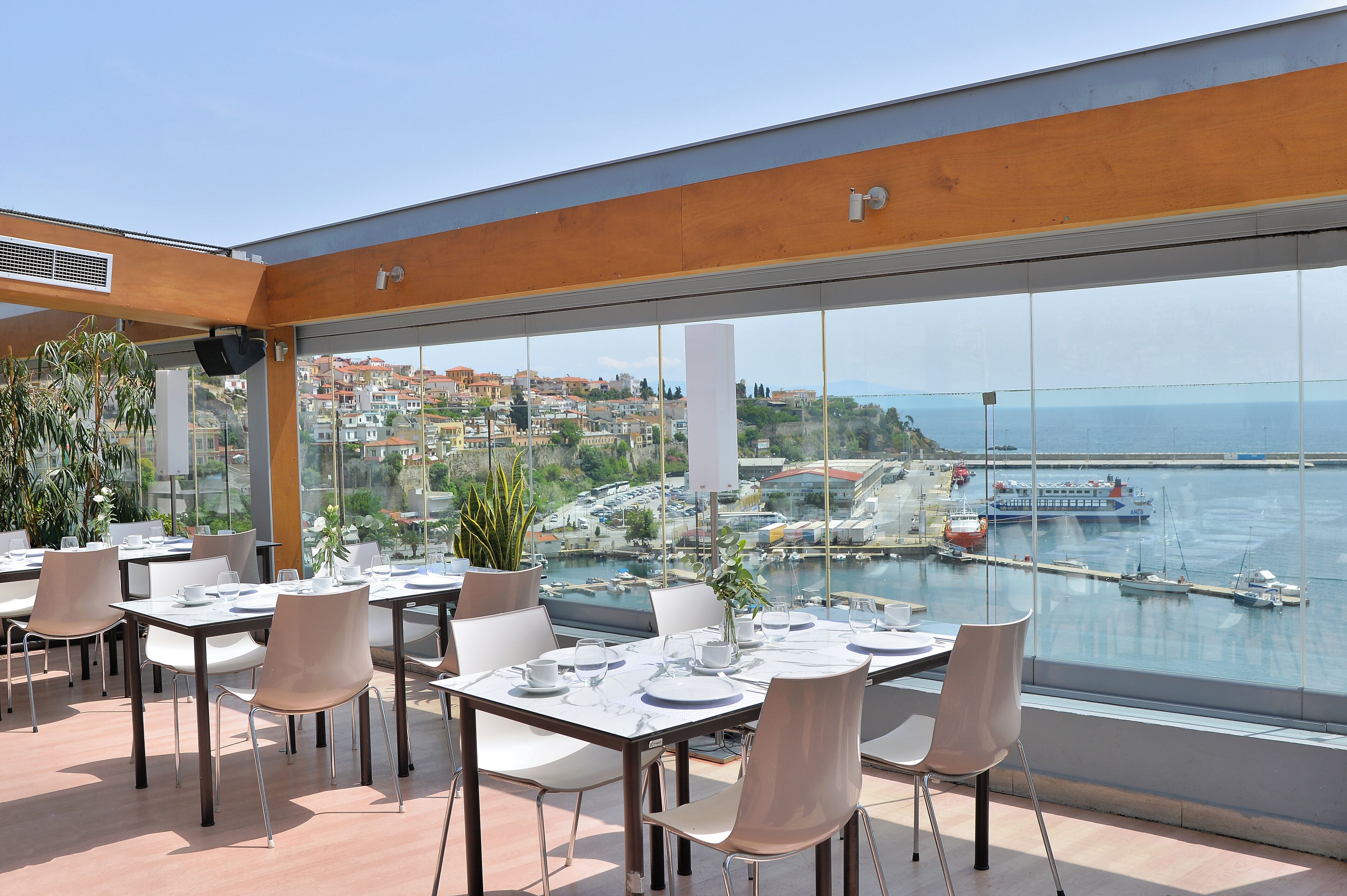 Breakfast, lunch, dinner served; Mediterranean cuisine, ocean views 
