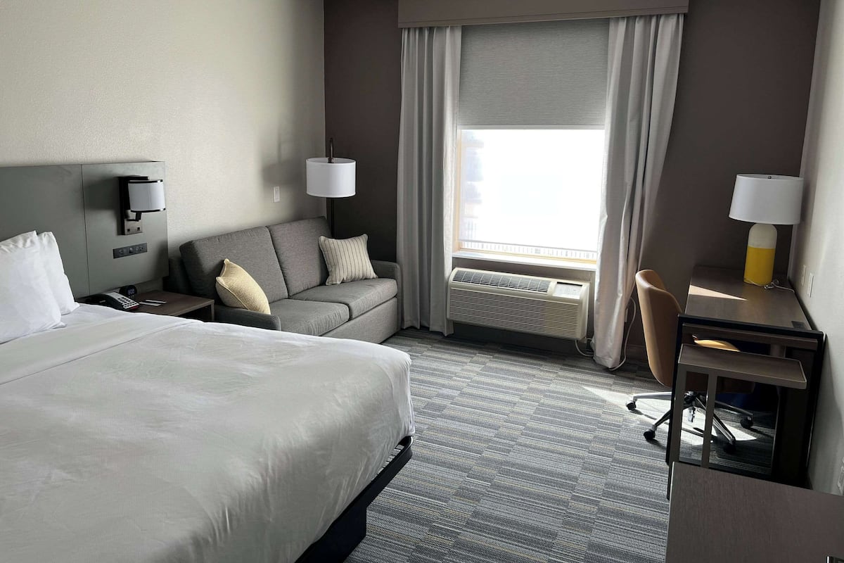 Suite, 1 King Bed with Sofa bed, Accessible, Non Smoking | Desk, laptop workspace, blackout curtains, iron/ironing board