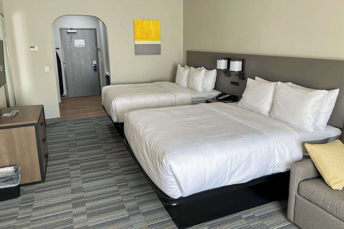 Suite, Multiple Beds, Accessible, Non Smoking | Desk, laptop workspace, blackout curtains, iron/ironing board
