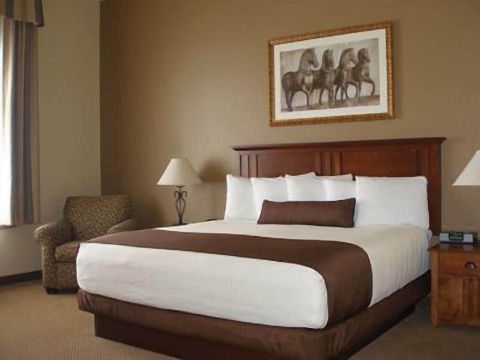 desk, blackout curtains, iron/ironing board, free cots/infant beds