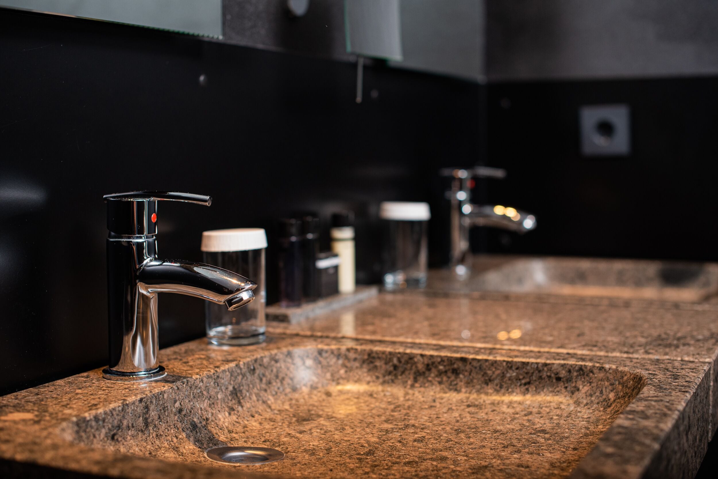 separate bathtub and shower, designer toiletries, hair dryer, bathrobes