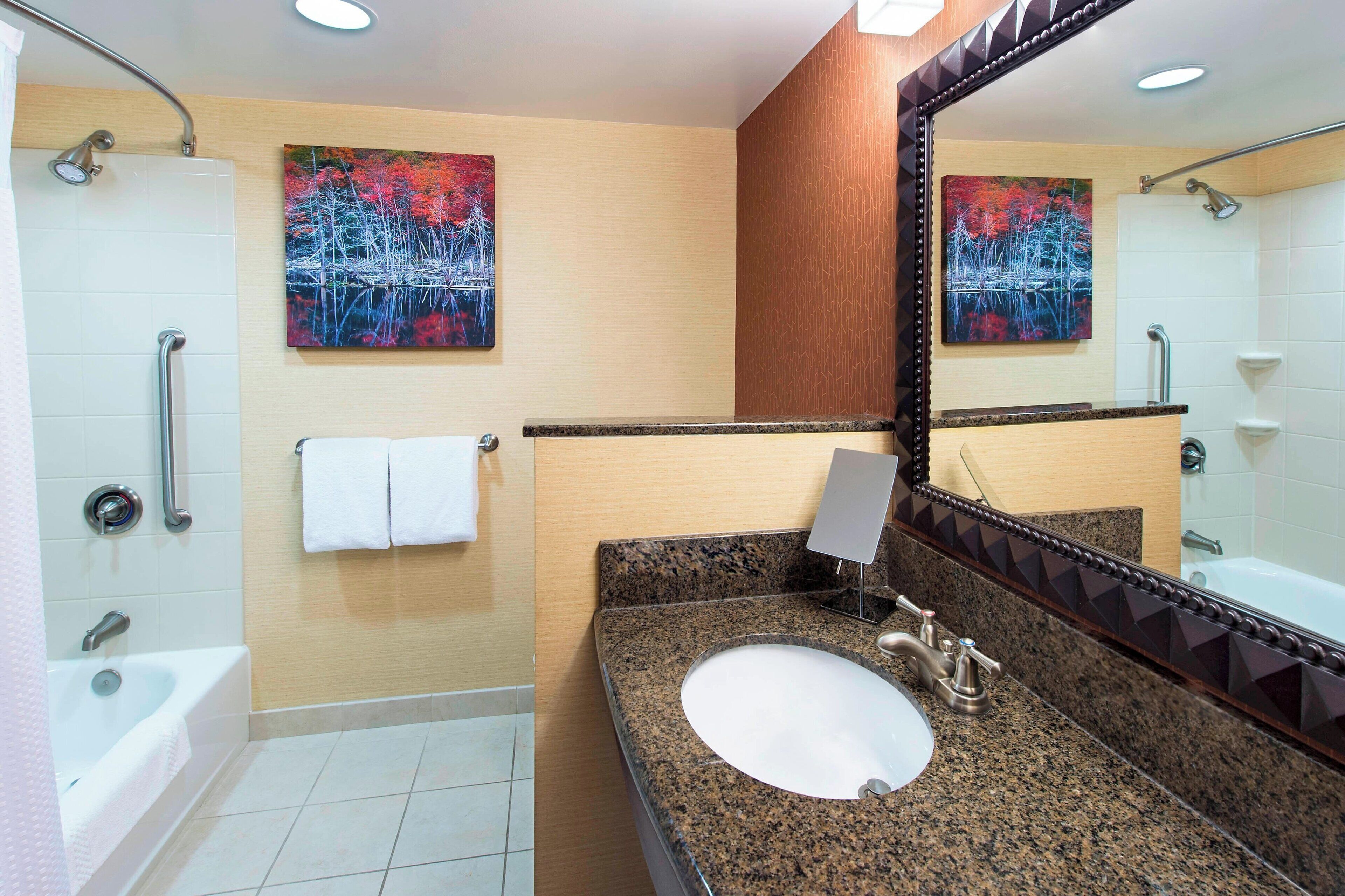 free toiletries, hair dryer, towels