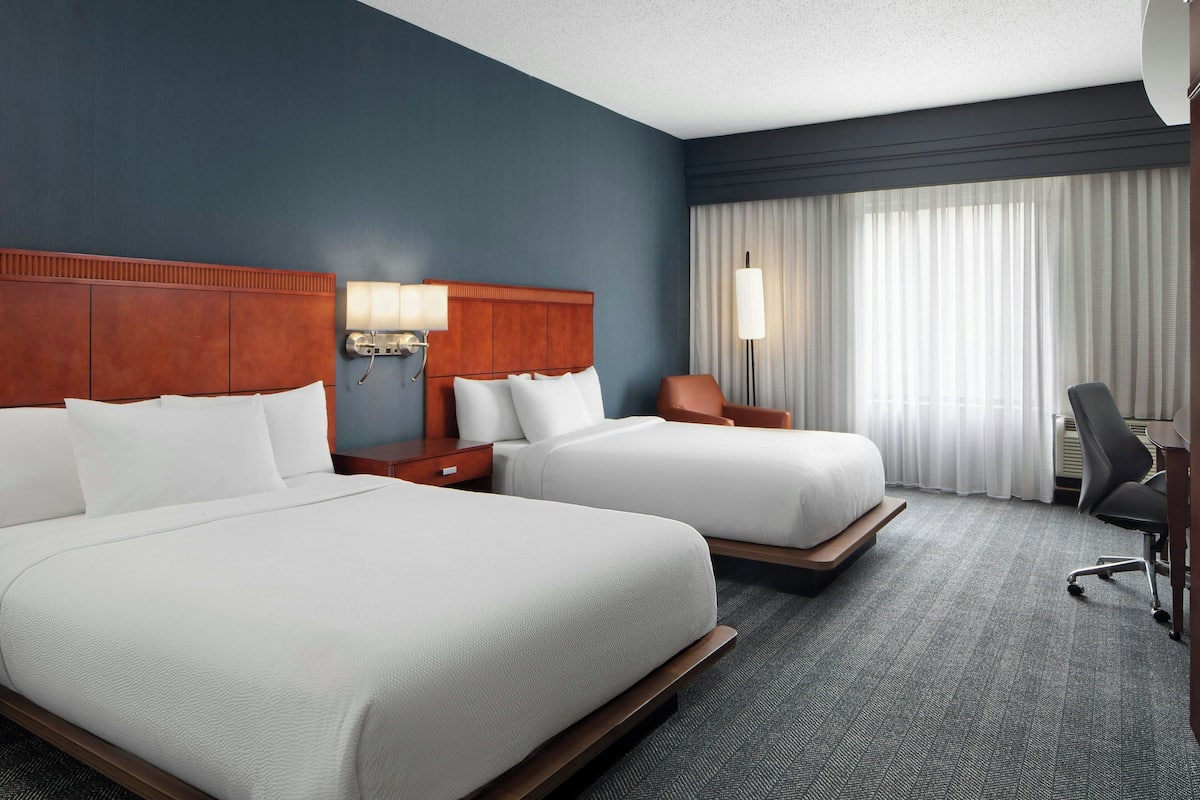 room, 2 queen beds | premium bedding, in-room safe, desk, blackout curtains