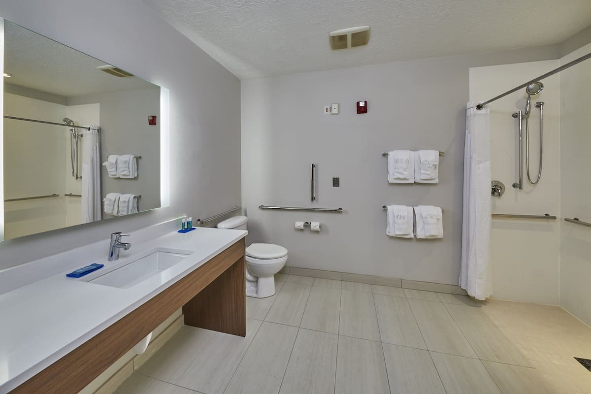 free toiletries, hair dryer, towels, soap