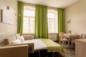Apartment, 1 Bedroom, Kitchen | Minibar, in-room safe, desk, blackout curtains - City Hotels Rūdninkai (Vilnius)