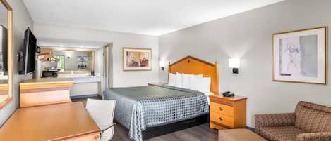 Standard Room, 1 King Bed, Non Smoking | Pillowtop beds, desk, iron/ironing board, free cribs/infant beds