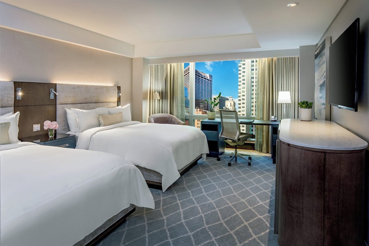 Room, 2 Queen Beds (Fort Point Channel View) | Minibar, in-room safe, desk, laptop workspace